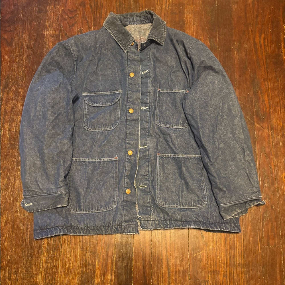 Vintage 70’s Wrangler Blanket Lined Denim Chore Coat
Size Xl or XXL